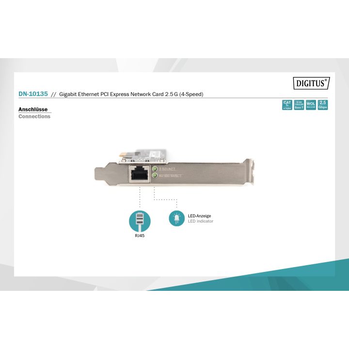 DIGITUS DN-10135 Internal Network Adapter and Card 2500 Mbit/s