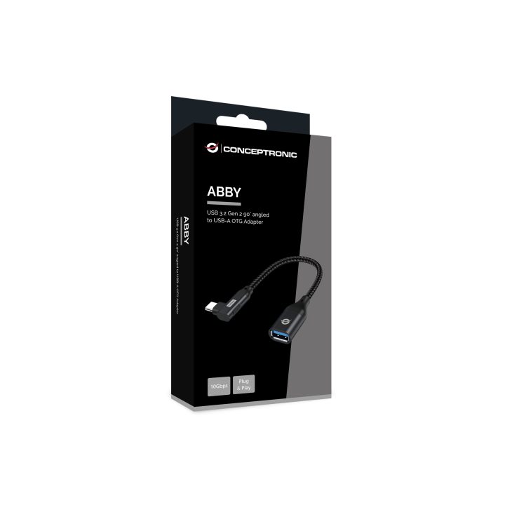 Conceptronic ABBY19B USB-C to USB-A Gender Changer Black