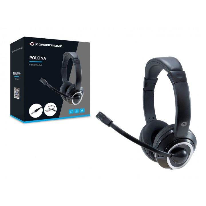 Conceptronic POLONA02BA Wired Over-Ear Gaming Headset Black
