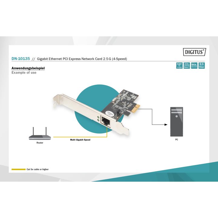DIGITUS DN-10135 Internal Network Adapter and Card 2500 Mbit/s