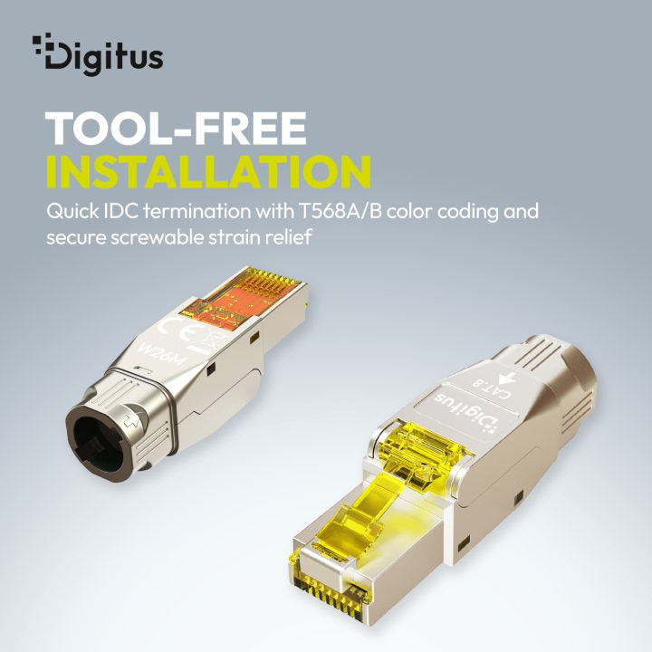 DIGITUS Enchufe modular RJ45 cat.8.1, PoE++, 25/40GbE, apantallado…