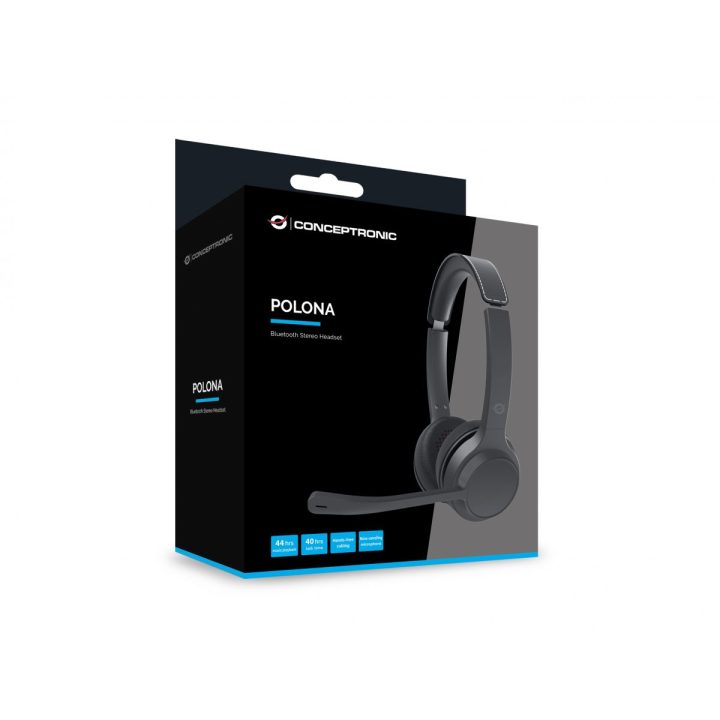 Conceptronic POLONA04B Headphones Wireless and Wired Over-Ear Headset…
