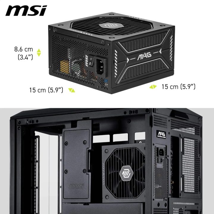 MSI MAG A750GLS PCIE5 Power Supply Unit 750 W 24-pin ATX ATX Black
