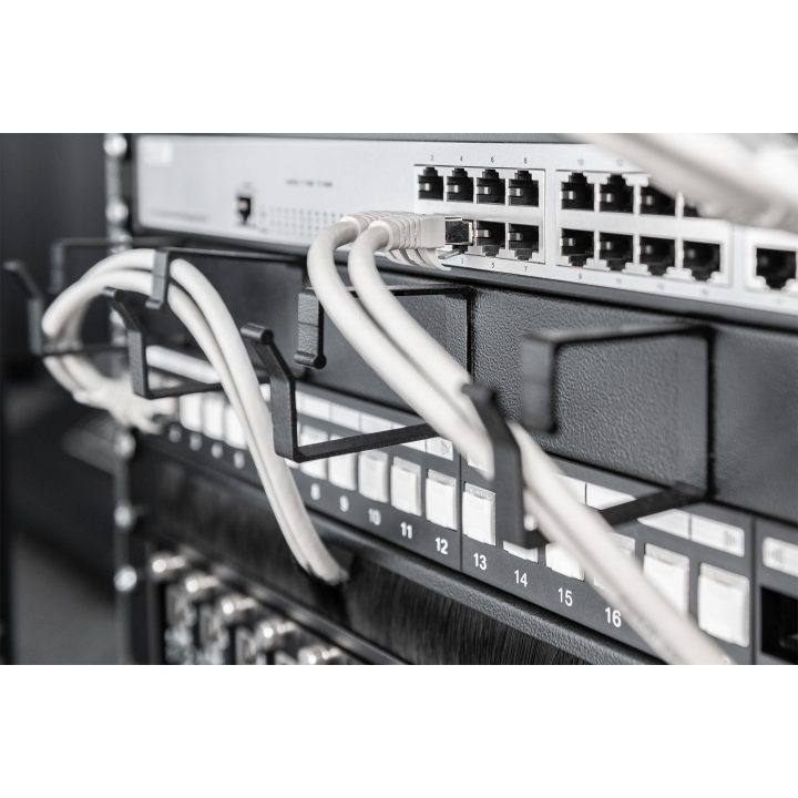 DIGITUS Cable Management Panel with Cable Routing Arcs for 483 mm…