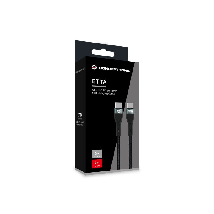 Conceptronic ETTA01B20 USB Cable USB 2.0 2 m USB C 0.48 Gbit/s 100 W…