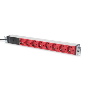 DIGITUS Power Strip with Aluminum Profile and Fuse, 8 Outlets, IEC…